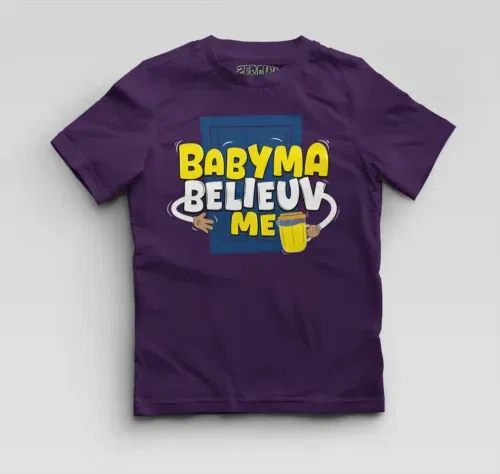 Babyma belieuv me boys round neck t-shirt in purple color