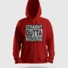 Straight Outta Madurai Men/Unisex Hoodie in Red Color