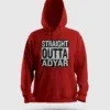 Straight Outta Adyar Men/Unisex Hoodie in Red Color
