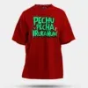 Pechu Pecha Irrukanum Men/Unisex Oversized T-Shirt in Red Color