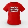 Moona Thotadhu Yaaru Girls Round Neck T-Shirt in Red Color