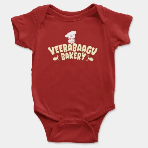 Veerabaagu bakery onesie/romper in red color