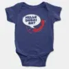 Hello Dubai Ah? Onesie/Romper in Royal Blue Color