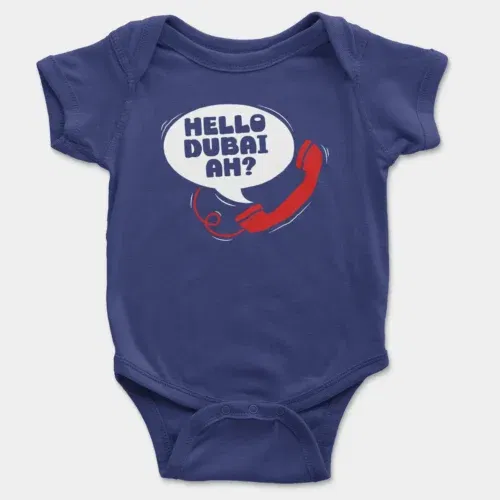 Hello dubai ah? Onesie/romper in royal blue color