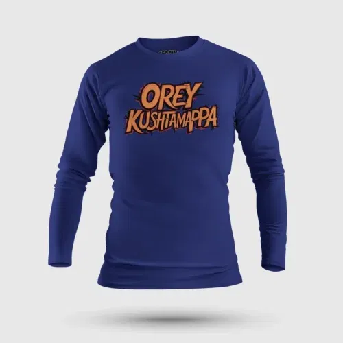 Ore kushtamappa men/unisex long sleeve t-shirt in royal blue color