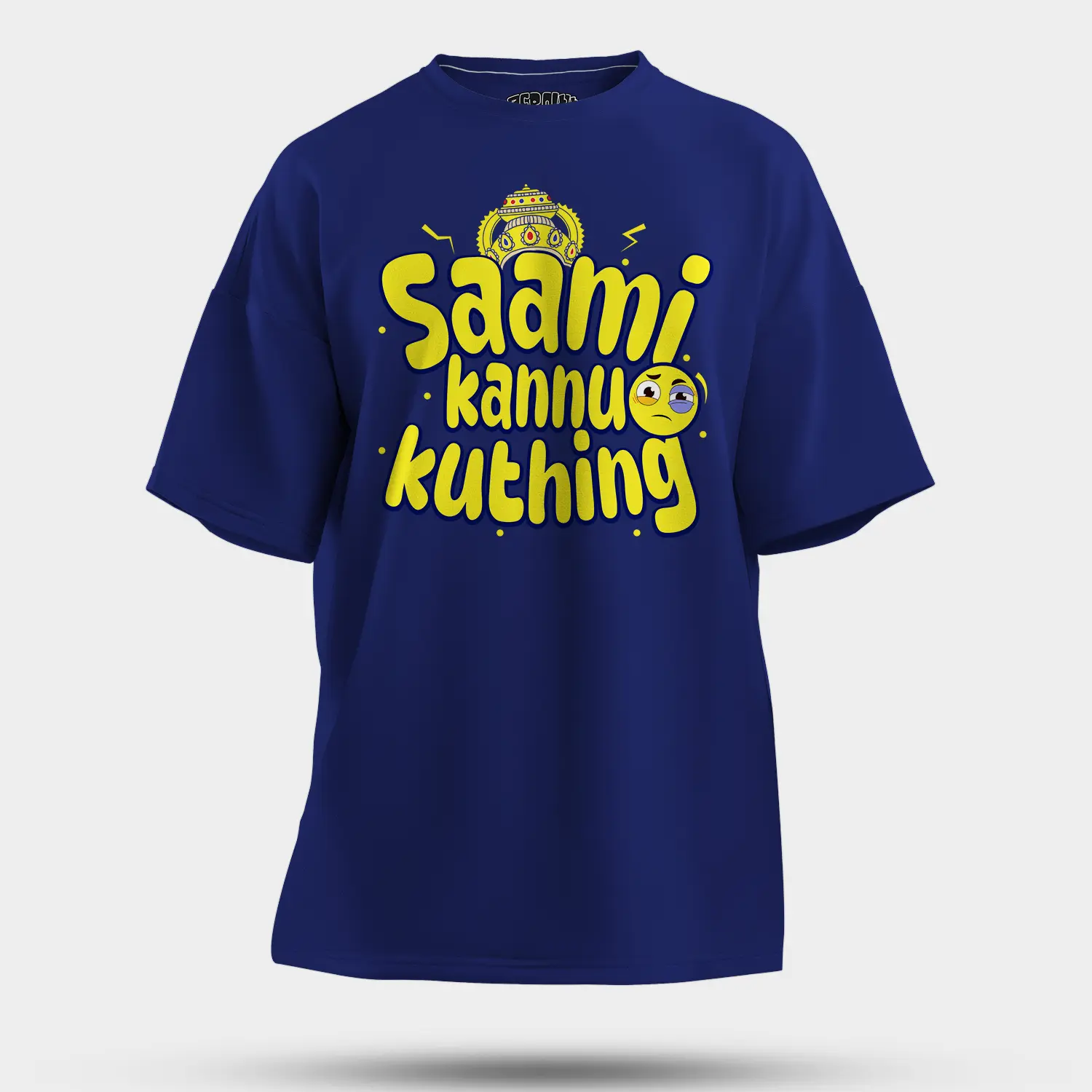 Saami Kannu Kuthing Men/Unisex Oversized T-Shirt in Royal Blue Color