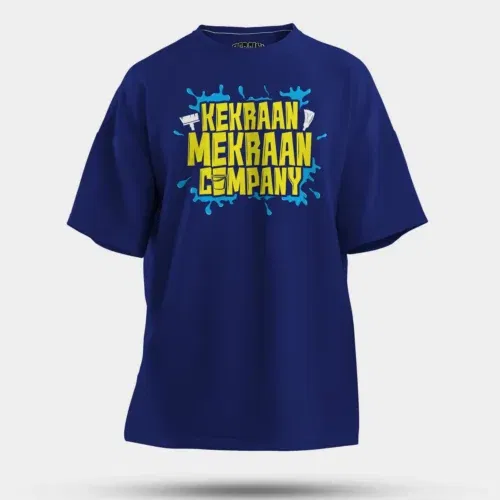 Kekraan mekraan company men/unisex oversized t-shirt in royal blue color