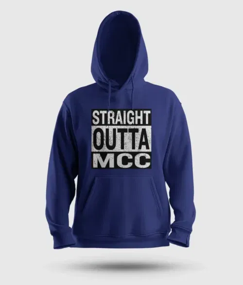 Straight outta mcc men/unisex hoodie in royal blue color