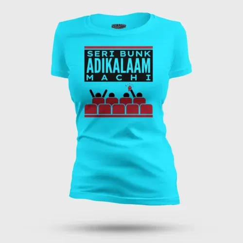 Seri bunk adikalaam machi women's t-shirt in skyblue color
