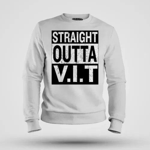Straight outta vit men/unisex sweatshirt in white color