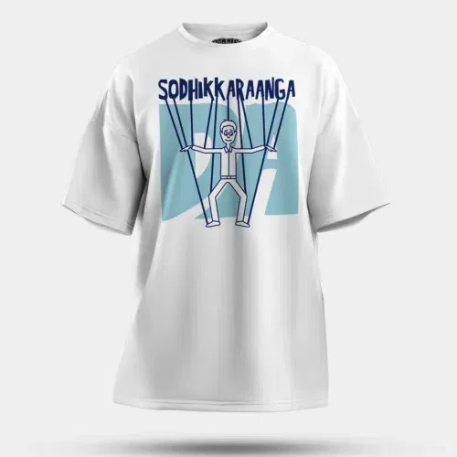 Sodhikkaraangada men/unisex oversized t-shirt in white color