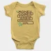 Money Comes Today Goes Tomorrow Ya Onesie/Romper in Yellow Color