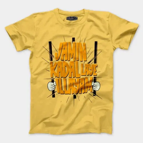 Jamin, kadal laye illayam men/unisex t-shirt in yellow color