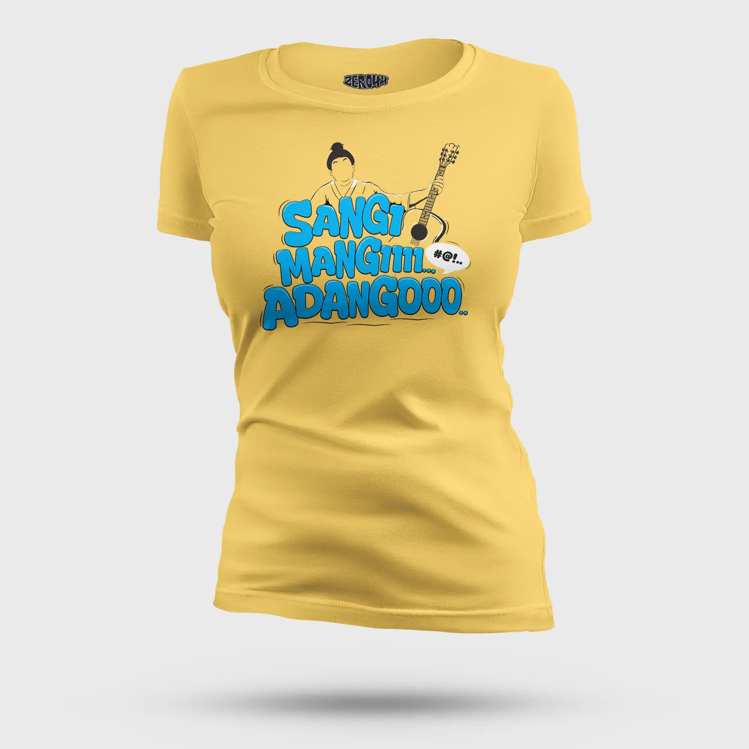Sangi Mangiiiii….. Adangoooo Women's T-Shirt in Yellow Color