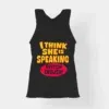 I Think She Is Speaking British English Women's Tank Top in Black Color