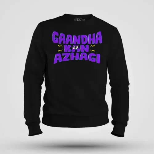 Gaandha kan azhagi men/unisex sweatshirt in black color