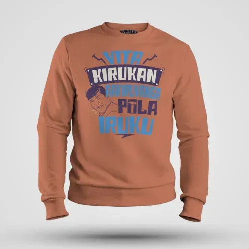 Vita kirukan aakiruvanga pola iruku men/unisex sweatshirt in coral color