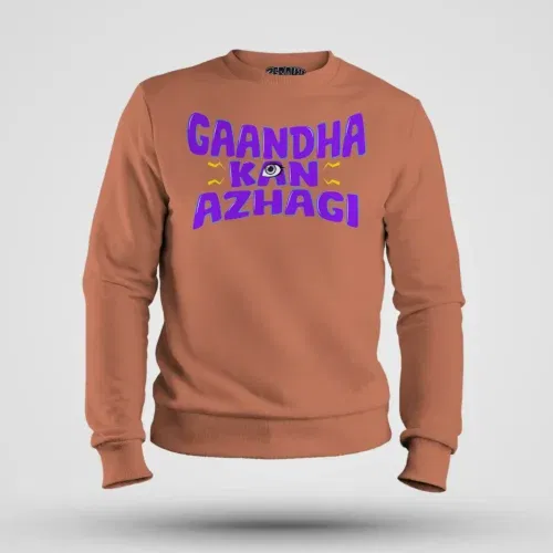 Gaandha kan azhagi men/unisex sweatshirt in coral color