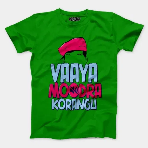Vaaya moodra korangu men/unisex t-shirt in flag green color
