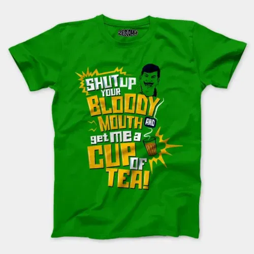 Shut up your bloody mouth men/unisex t-shirt in flag green color