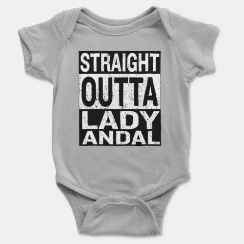 Straight outta lady andal onesie/romper in grey melange color