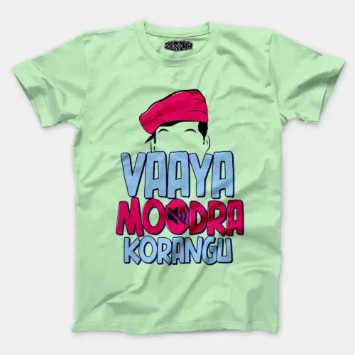 Vaaya moodra korangu men/unisex t-shirt in jade color