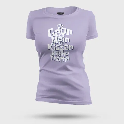 Ek gaon mein ek kissan raghu thatha women's t-shirt in lavender color
