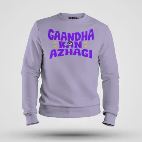 Gaandha kan azhagi men/unisex sweatshirt in lavender color