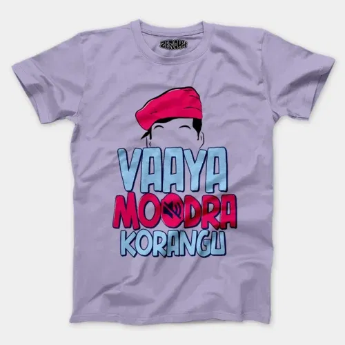 Vaaya moodra korangu men/unisex t-shirt in lavender color