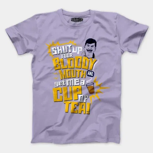 Shut up your bloody mouth men/unisex t-shirt in lavender color