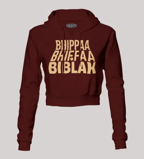 Bhippa bhiffa biblak women's crop hoodies in maroon color