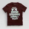 Echuuse Me Andha Korangu Bomma Ena Velai? Boys Round Neck T-Shirt in Maroon Color