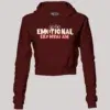 Emotional Ekambaram Women's Crop Hoodies in Maroon Color
