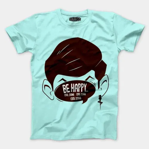 Be happy, cool down, cool down, cool down men/unisex t-shirt in mint color
