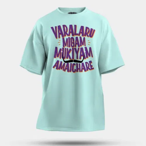 Varalaru migam mukiyam amaichare men/unisex oversized t-shirt in mint color