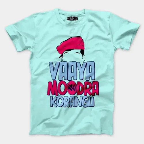 Vaaya moodra korangu men/unisex t-shirt in mint color