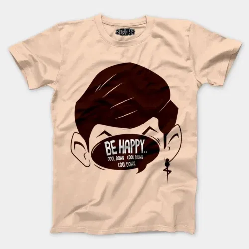 Be happy, cool down, cool down, cool down men/unisex t-shirt in peach color