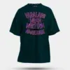 Varalaru Migam Mukiyam Amaichare Men/Unisex Oversized T-Shirt in Petrol Blue Color