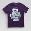 Echuuse Me Andha Korangu Bomma Ena Velai? Boys Round Neck T-Shirt in Purple Color