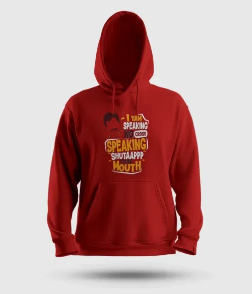 I yam speaking no cross speaking men/unisex hoodie in red color
