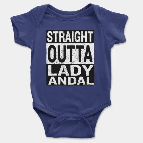 Straight outta lady andal onesie/romper in royal blue color
