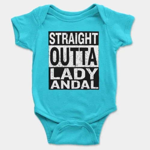 Straight outta lady andal onesie/romper in skyblue color