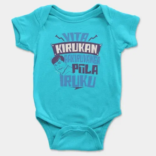 Vita kirukan aakiruvanga pola iruku onesie/romper in skyblue color