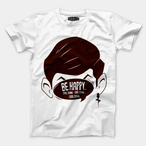 Be happy, cool down, cool down, cool down men/unisex t-shirt in white color