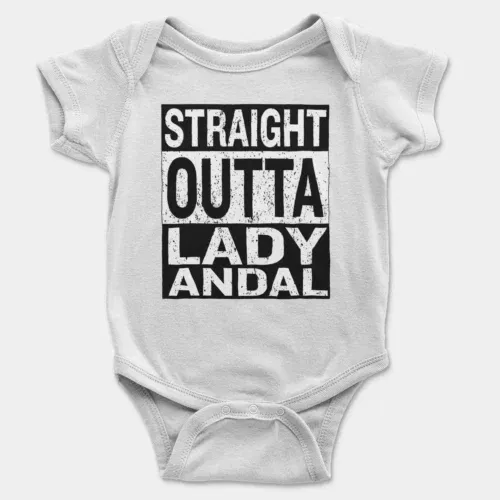 Straight outta lady andal onesie/romper in white color