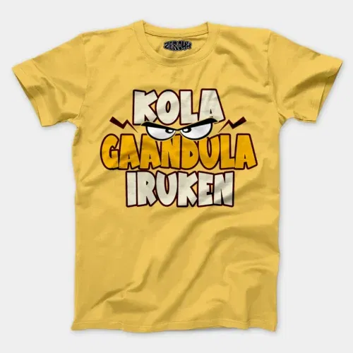 Kola gaandula iruken men/unisex t-shirt in yellow color
