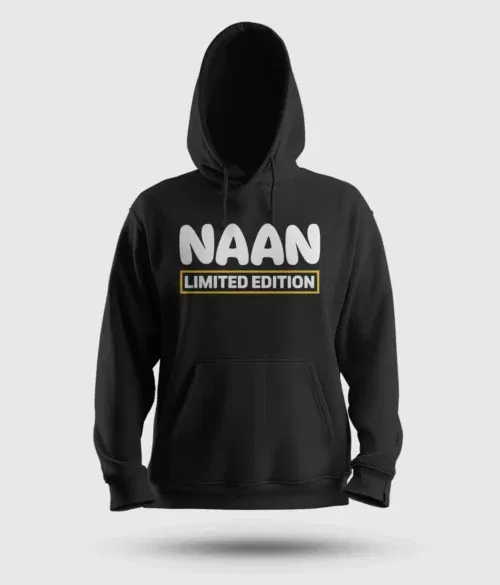 Naan limited edition men/unisex hoodie in black color