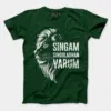 Singam Singuladhan Varum Men/Unisex T-Shirt in Bottle Green Color
