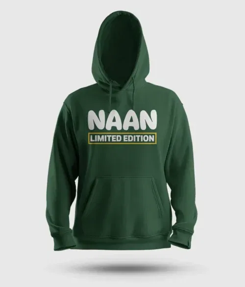 Naan limited edition men/unisex hoodie in bottle green color