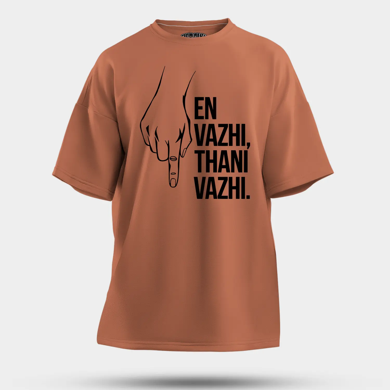 En Vazhi, Thani Vazhi (Black) Men/Unisex Oversized T-Shirt in Coral Color